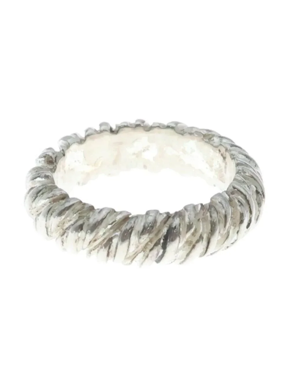 Hermes Vintage Twist Rope Motif Ring Silver